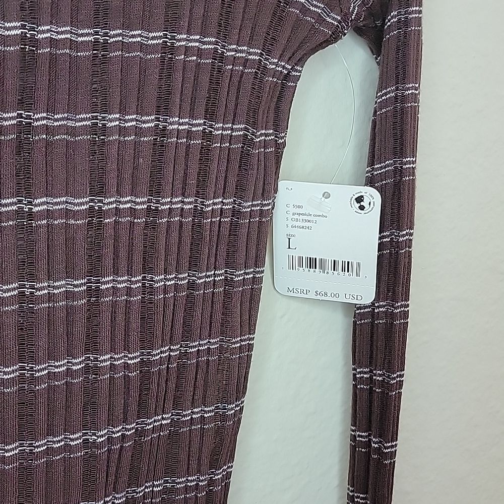 NWT FREE PEOPLE Snowbunny Rib Top in Grapevine L Large - Picture 6 of 12
